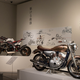 Yamaha motorcycles on display at the Hiroshima Prefectural Art Museum in November.